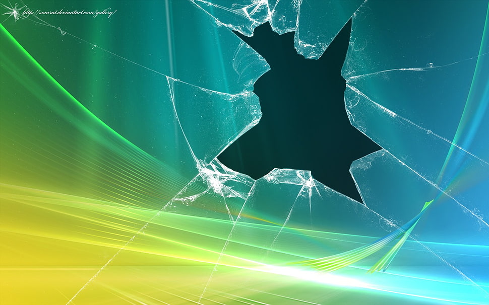 broken glass wallpaper, Microsoft Windows, digital art, broken glass, artwork HD wallpaper