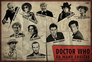 Doctor Who So Many Choices poster, Doctor Who, The Doctor, David Tennant, Christopher Eccleston