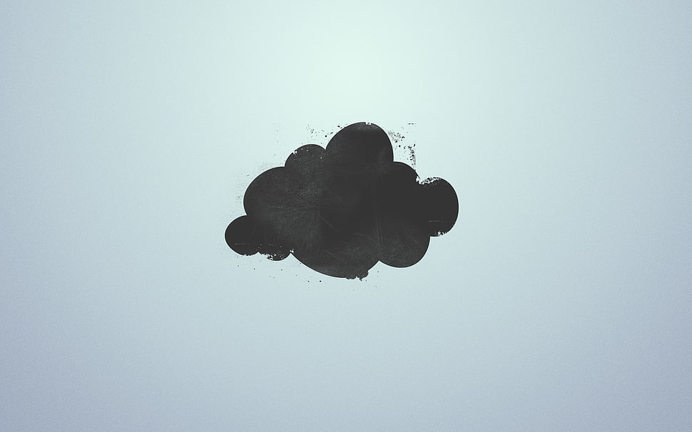 black cloud artwork, minimalism, simple HD wallpaper