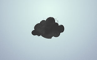 black cloud artwork, minimalism, simple HD wallpaper