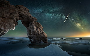 gray rock formation, nature, landscape, Milky Way, rock HD wallpaper