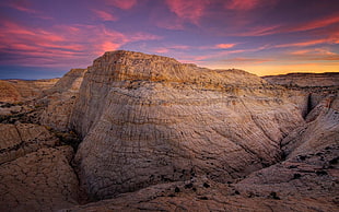 landscape photography of canyon during sunset