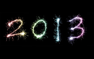 New year,  Numbers,  Lights,  Spark HD wallpaper