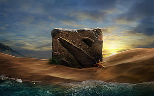 island illustration HD wallpaper