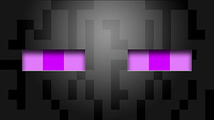 black and purple game character wallpaper, Minecraft, enderman, video games
