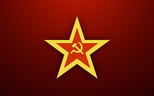 yellow and red star, USSR, Soviet Union, Russia, flag HD wallpaper