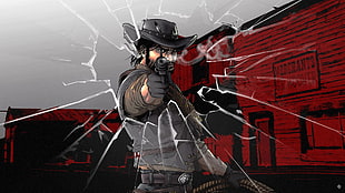 anime chracter man illustration, Red Dead Redemption, artwork, video games, John Marston