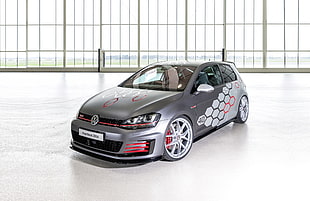 gray Volkswagen 5-door hatchback HD wallpaper