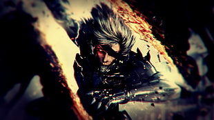 male anime character wallpaper, Metal Gear Rising: Revengeance, Raiden, artwork, video games