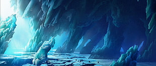 ice glaciers digital painting, concept art, landscape, animated movies, How to Train Your Dragon 2