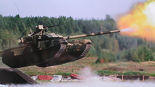 green and brown battle tank, military, tank, Russian Army, T-90