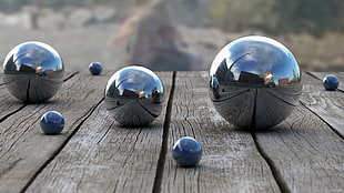 round silver balls, nature