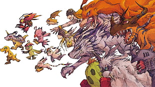 Digimon wallpaper, Digimon Adventure, Digimon, angewomon, greymon