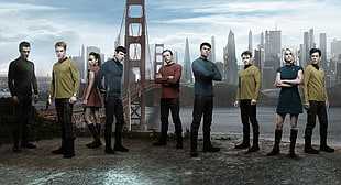 Star Trek character with Golden Bridge background HD wallpaper