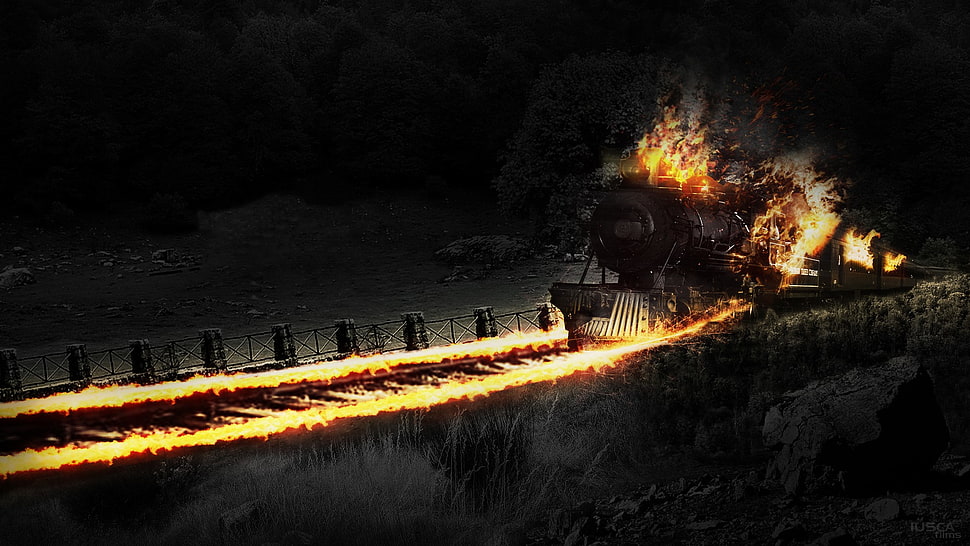 black train, effects HD wallpaper