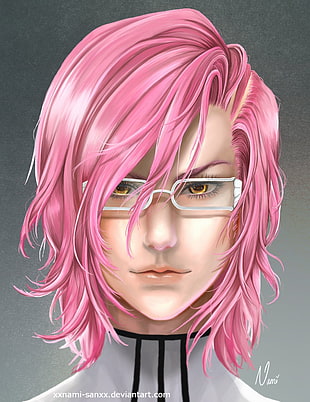 pink hair person illustration, anime boys, Bleach, Szayel Apporo Granz, pink hair