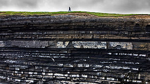 person standing on cliff photo, Ireland, nature, people