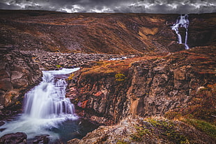 time lapse high angle photography of waterfalls