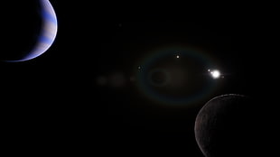 black and gray ceramic plate, space, Space Engine, planet HD wallpaper