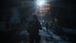 brown and black sling backpack, Tom Clancy's The Division, Xbox, machine gun HD wallpaper