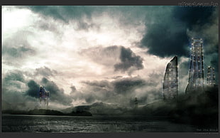 gray cloudy sky, fantasy art HD wallpaper