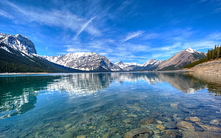 mountain wallpaper, landscape, nature, lake, mountains HD wallpaper