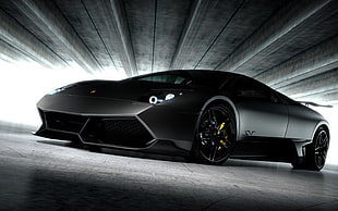black supercar, Lamborghini HD wallpaper