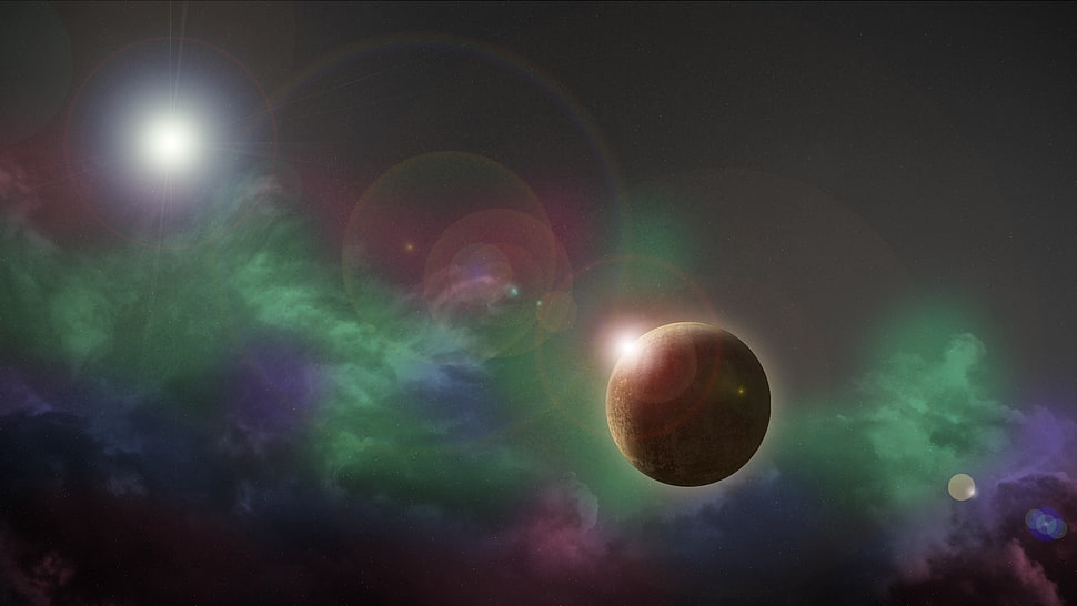 brown planet digital wallpaper, space, nebula, planet, Deep Space HD wallpaper