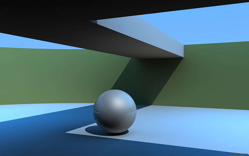 3D illustration of round gray ball HD wallpaper