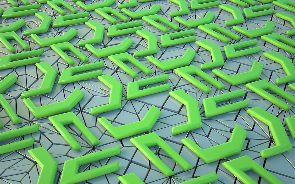 green plastic pieces illustration HD wallpaper