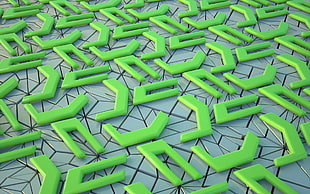 green plastic pieces illustration HD wallpaper