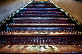 brown bricks ladder, national building museum HD wallpaper
