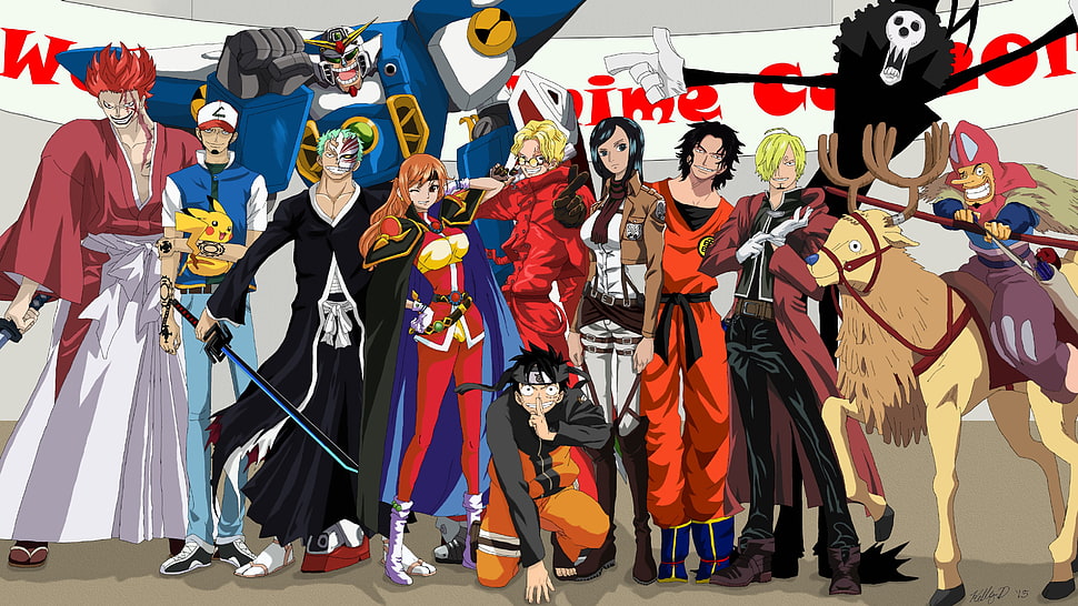 assorted anime characters poster, cosplay, One Piece HD wallpaper