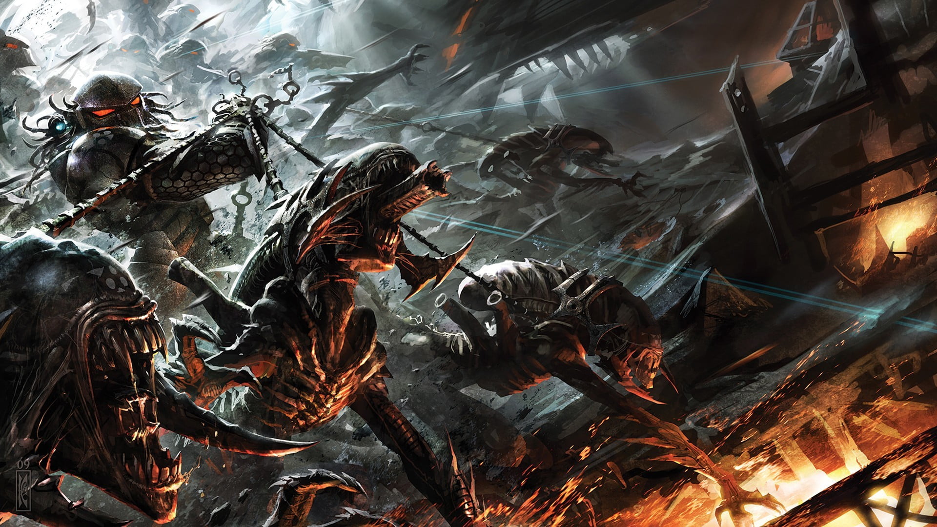 Predator And Xenomorph Digital Wallpaper Hd Wallpaper Wallpaper Flare