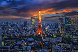 Eiffel Tower, Tokyo Tower, Tokyo, Japan, city HD wallpaper