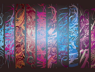 assorted colored abstract paintings