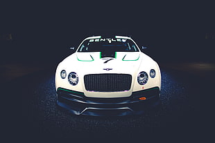 white Bentley Continental coupe, car, vehicle, Bentley Continental GT3 HD wallpaper