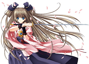 girl anime character holding sword