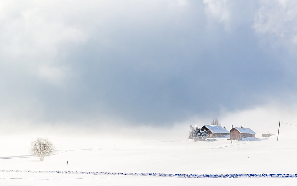 landscape, snow, winter, nature HD wallpaper