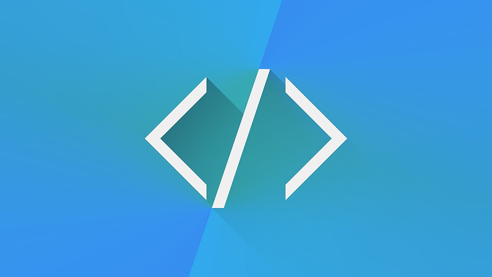white and teal logo HD wallpaper