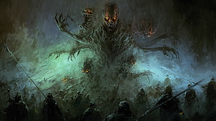 3-headed monster, fantasy art