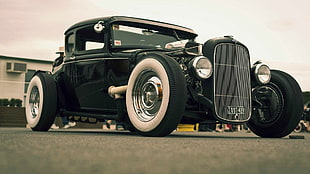 vintage black vehicle, car, Ford, Roadster