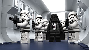 Darth Vader and Stormtroopers Lego mini figures HD wallpaper