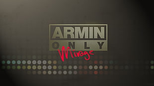Armin Only logo with text overlay, digital art, typography
