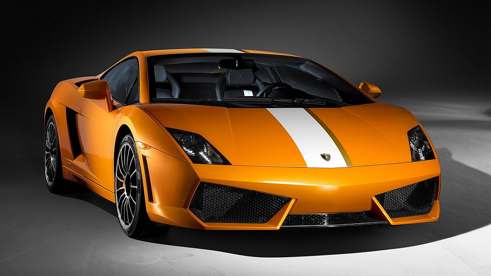 orange and black convertible coupe, Lamborghini Gallardo, orange cars, car, vehicle HD wallpaper