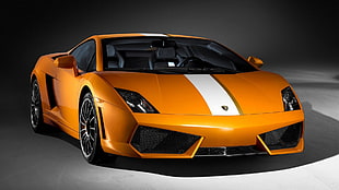 orange and black convertible coupe, Lamborghini Gallardo, orange cars, car, vehicle