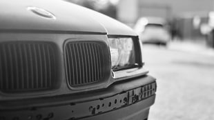 greyscale photo of BMW car, car, BMW, BMW E36, drift