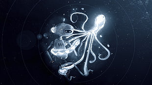octopus digital wallpaper, artwork, robot, octopus, space