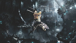 Attack on Titan Eren holding swords HD wallpaper