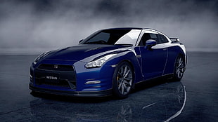 blue coupe, Nissan GT-R, Nissan Skyline GT-R R35, car, Gran Turismo 5 HD wallpaper